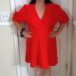 Women's Arizona red polka dot wrap dress
